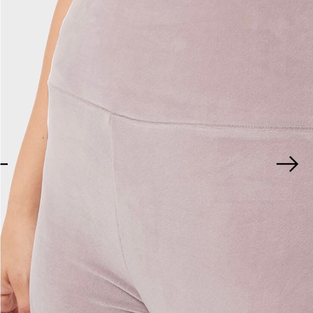 Light Pink Velvet Leggings High Waist Large soft - Picture 3 of 5